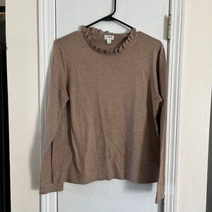J Crew Ruffle Neck Pullover Sweater